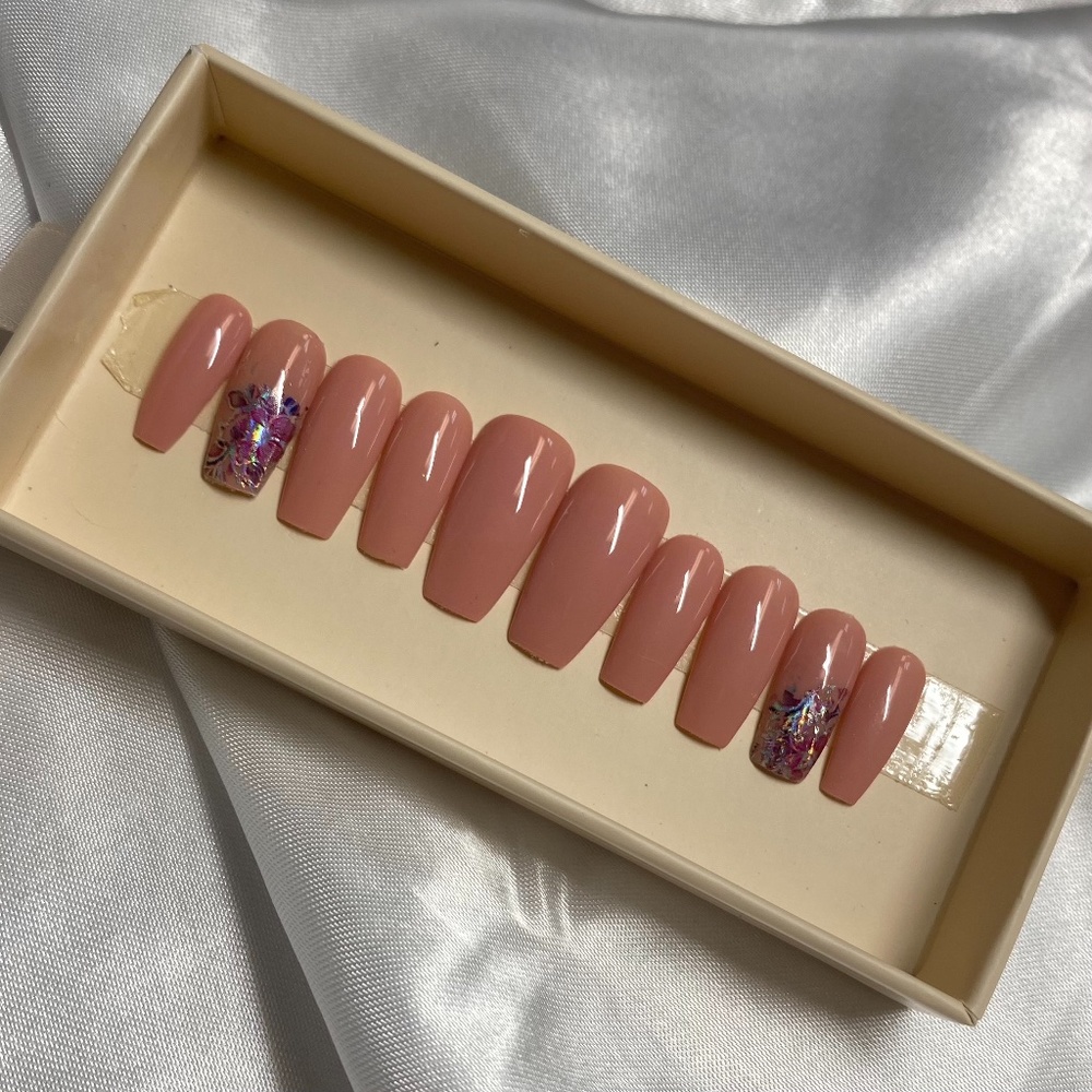 Flower Press on Nails